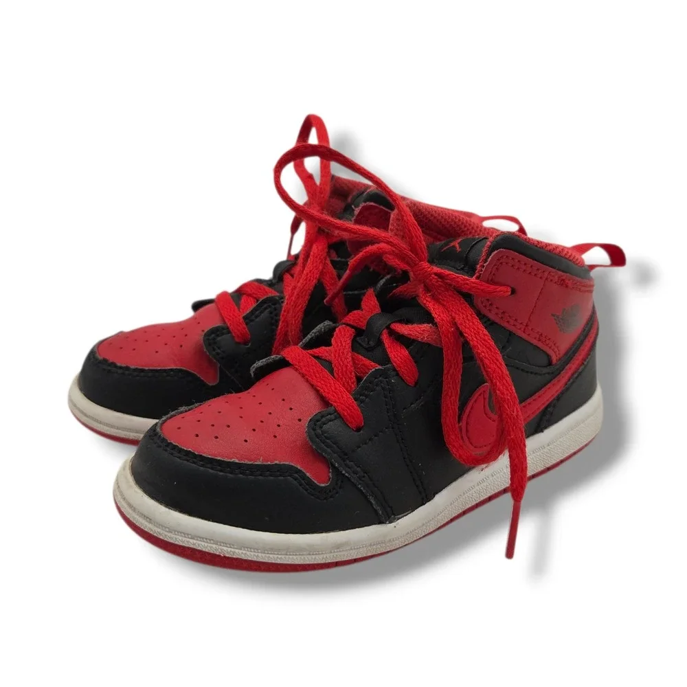 Nike Air Jordan 1 Mid Sneakers TD Child 10 Alternate Bred DQ8425-060 Basketball‎